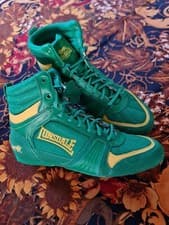 Image of ORIGINAL Lonsdale Storm Box Boxing Boots Green/Yellow Limited Edition UK 8