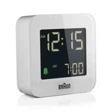 Image of Braun Digital Travel Alarm Clock with Snooze Function 12/24hr LCD Display - BC08