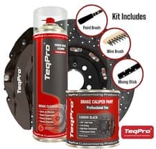 Image of Brake Caliper Paint Kit 240°C GLOSS BLACK + Brush + Wire Brush + Brake Cleaner