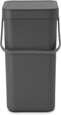 Image of Brabantia Sort & Go Waste Bin 12L (Grey), Space-Efficient Plastic Recycle Conta