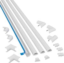 Image of D-Line Micro+ Cable Trunking 4-Meter Pack, Half Round (20x10mm), White