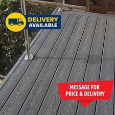Image of Premium Composite Decking Boards 3.6m Dark Grey | Deep Embossed Garden Decking