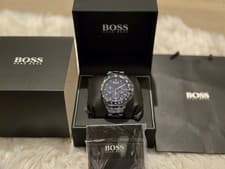 Image of Hugo Boss Hero Chronograph Watch - 1513758 - Black Blue BNIB Stainless Steel Set