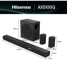 Image of Hisense AX5100Q 5.1Ch Bluetooth Soundbar with Wireless Sub