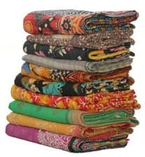 Image of Wholesale Lot Of Indian Vintage Kantha Quilt Handmade Throw Reversible Blanket