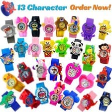 Image of Kids Boys Girls Smart Superheroes Cartoon Gift Snap on Slap Band Quartz Watches