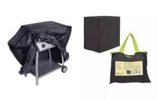Image of BBQ Cover Black Polyester Smoker Gas Charcoal Grill + Zipped Carry Bag Barbecue