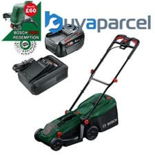 Image of Bosch Rotak 18V-34 Cordless Lawnmower Lawn Mower 34cm 1 x 4.0Ah Battery Charger