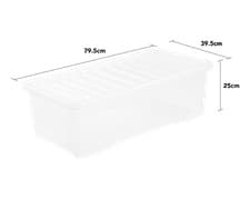 Image of [Set of 4] 62 Litres Storage Box with Lids Stackable Plastic Underbed Container