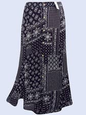 Image of Evans BLACK Printed BoHo Maxi Skirt Plus Sizes UK 20 & 24