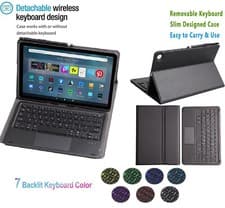 Image of Backlit TouchPad Detachable Keyboard+Case Cover for Amazon Fire Max 11" Tablet