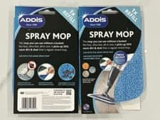 Image of Addis Replacement Microfibre Pads Spray Mop Quick Refill Pack of 2 Blue 518631