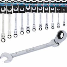 Image of BlueSpot Ratchet Spanner Combination Flexible Head Wrench Metric 8mm To 24mm