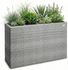 Image of Flower Box | Large Tall Rattan Flower Pot Planter | 4 Removable Inner P