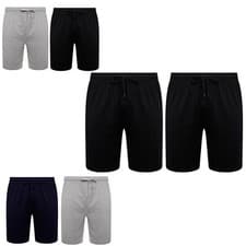 Image of Mens Lounge Shorts Pyjama Jersey Short 100% Organic Cotton Pajama Pack Of 2
