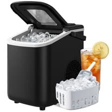 Image of HOMCOM Countertop Ice Maker Machine Self-Cleaning 2 Sizes Black