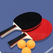 Image of 2 Player Table Tennis Bats and Balls, Portable Table Tennis Set + 3 Balls UK
