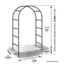 Image of 2.4M Garden Arch Trellis Arched Metal Tubular Frame Climbing Plant Archway