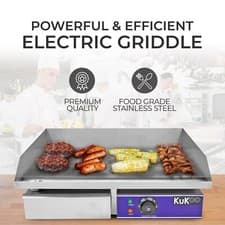 Image of Griddle Electric Commercial Hot Plate Countertop BBQ Grill Stainless Steel 50cm