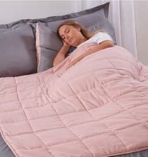 Image of Brentfords Weighted Blanket 150x200cm - Blush Pink - 8kg - Anxiety Stress Relief