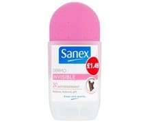 Image of Sanex Dermo Invisible Dry Antiperspirant Roll On Deodorant 6 X 50ml
