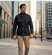 Image of Barbour International men cotton Wax Jacket BNWT size 32 (no belt )