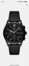 Image of EmporioArmani Men's Chronograph Black Stainless Steel And BraceletSet AR80070SET
