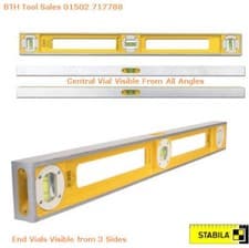 Image of Stabila 83S 1m/40" Double Plumb Girder Builders Construction Spirit Level 100cm