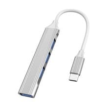Image of 4-in-1 Mini Docking Station, Type-C/USB 3.0, Aluminium, 4 Ports, Silver