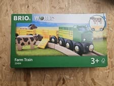 Image of Brio World Farm Train 33404 Wooden Railway New Boxed 2011