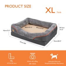 Image of Ultimate Large Orthopedic Dog Bed High-loft Pet Sofa Cushion Nestling Chaise Bed