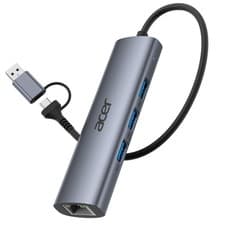 Image of USB C Ethernet Adapter USB A/C Hub with 3 5Gbps USB 3.0 & RJ45 1Gbps LAN Port