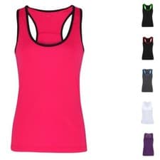 Image of TriDri Ladies Panelled Sleeveless Vest Cool Wicking Racer Back Gym Fitness Top