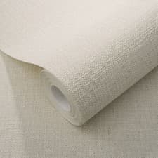 Image of Plain Cream Beige Wallpaper Linen Effect Textured Paste The Wall Free Match