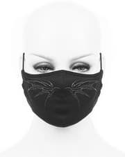 Image of Devil Fashion Goth Punk Face Mask Mouthguard Black Skeletal Dragon Wings Tattoo
