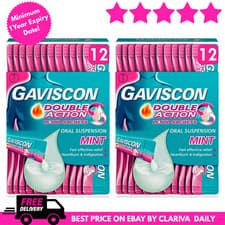 Image of 2 X 12 GAVISCON DOUBLE ACTION LIQUID SACHETS MINT FLAVOUR - 12 X 10ML