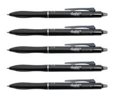 Image of 5x Pilot Frixion Ball Plus Erasable Rollerball Pens 0.7mm Medium Tip Black *NEW*