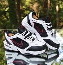 Image of Nike Air Monarch IV 4E Wide Men’s Size 12 White Black Red Custom 416355-101