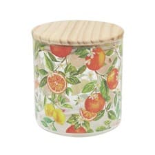 Image of Glass Storage Jar Small 800ml Jennifer Rose Oranges & Lemons Airtight Canister