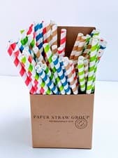 Image of Bulk Paper Straws - 8mm x 200mm Trade 1000/ 5000 /1000 Eco Friendly - UK made