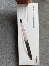 Image of BaByliss C454U Rose Quartz Conical Curling Wand 6-Settings Non-Slip Wrap Control