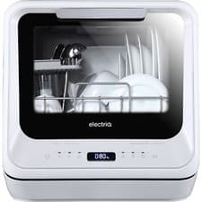 Image of electriQ Mini Table Top Portable Dishwasher 2 Place Settings Quick Wash - White