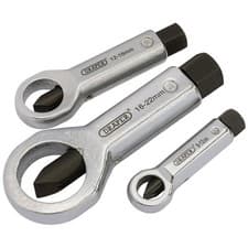 Image of Draper Automotive Nut Splitter Set Drop Forged Steel Body 9mm - 22mm 3 Pieces