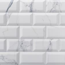 Image of Metro Brick Effect Bevelled Edge Ceramic Tile Gloss Kitchen Bathroom Wall 1 Box