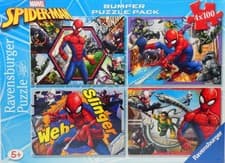 Image of Ravensburger Marvel Spider-Man 4x100 Piece Jigsaw Puzzle Bumper Set (5+) - New