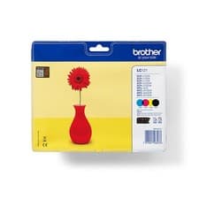 Image of Brother LC121 Multipack Ink Cartridges BK/C/M/Y Full Colour Set MFC-J245 J970DW