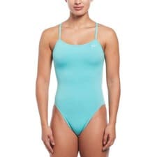 Image of Nike Hydrastrong Solid Cutout One Piece Swimsuit - Green