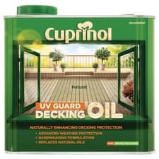 Image of Cuprinol UV Guard Decking Oil Natural 2.5L Exterior Wood Protection Coat Home