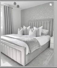 Image of Darsons Double King KESWICK Ottoman gas lift Bed Frame Plush Velvet Upholstered