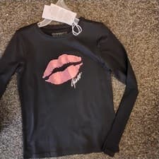 Image of SALE NEW GUESS GIRLS BLACK L/S T-SHIRT STYLE J2Y114 SIZES 7 YRS 8 YRS 10 YEARS